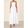 imagePRETTYGARDEN Womens Strapless Wedding Guest Maxi Dresses 2025 Summer Trendy Elegant Classy Smocked Tube Long Flowy SundressWhite