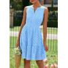 imagePRETTYGARDEN Womens Summer Dresses 2025 Sleeveless V Neck Eyelet Hollow Out Swing A Line Beach Vacation Sun DressLight Blue