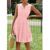 imagePRETTYGARDEN Womens Summer Dresses 2025 Sleeveless V Neck Eyelet Hollow Out Swing A Line Beach Vacation Sun DressPink