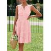 imagePRETTYGARDEN Womens Summer Dresses 2025 Sleeveless V Neck Eyelet Hollow Out Swing A Line Beach Vacation Sun DressPink