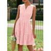 imagePRETTYGARDEN Womens Summer Dresses 2025 Sleeveless V Neck Eyelet Hollow Out Swing A Line Beach Vacation Sun DressPink