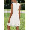 imagePRETTYGARDEN Womens Summer Dresses 2025 Sleeveless V Neck Eyelet Hollow Out Swing A Line Beach Vacation Sun DressWhite