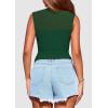 imagePRETTYGARDEN Womens Summer Sheer Mesh Tank Tops 2025 Trendy Casual Sleeveless Mock Neck Ruched Slim Fitted Going Out ShirtsDark Green