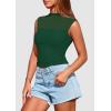 imagePRETTYGARDEN Womens Summer Sheer Mesh Tank Tops 2025 Trendy Casual Sleeveless Mock Neck Ruched Slim Fitted Going Out ShirtsDark Green