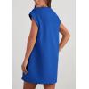 imagePRETTYGARDEN Womens Summer Short T Shirt Dress Cap Sleeve Crew Neck Casual Loose Basic Mini DressesBlue
