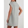 imagePRETTYGARDEN Womens Summer Short T Shirt Dress Cap Sleeve Crew Neck Casual Loose Basic Mini DressesLight Grey