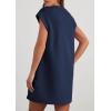 imagePRETTYGARDEN Womens Summer Short T Shirt Dress Cap Sleeve Crew Neck Casual Loose Basic Mini DressesNavy