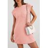 imagePRETTYGARDEN Womens Summer Short T Shirt Dress Cap Sleeve Crew Neck Casual Loose Basic Mini DressesPink