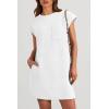 imagePRETTYGARDEN Womens Summer Short T Shirt Dress Cap Sleeve Crew Neck Casual Loose Basic Mini DressesWhite