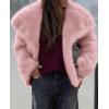 imagePRETTYGARDEN Womens Winter Coats 2025 Trendy Long Sleeve Furry Faux Fur Jackets Button Lapel Warm Fall Outwear with PocketsPink