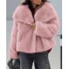 imagePRETTYGARDEN Womens Winter Coats 2025 Trendy Long Sleeve Furry Faux Fur Jackets Button Lapel Warm Fall Outwear with PocketsPink
