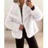 imagePRETTYGARDEN Womens Winter Coats 2025 Trendy Long Sleeve Furry Faux Fur Jackets Button Lapel Warm Fall Outwear with PocketsWhite