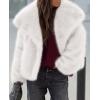 imagePRETTYGARDEN Womens Winter Coats 2025 Trendy Long Sleeve Furry Faux Fur Jackets Button Lapel Warm Fall Outwear with PocketsWhite