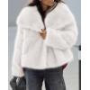 imagePRETTYGARDEN Womens Winter Coats 2025 Trendy Long Sleeve Furry Faux Fur Jackets Button Lapel Warm Fall Outwear with PocketsWhite