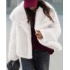 imagePRETTYGARDEN Womens Winter Coats 2025 Trendy Long Sleeve Furry Faux Fur Jackets Button Lapel Warm Fall Outwear with PocketsWhite