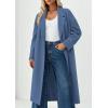 imagePRETTYGARDEN Womens Winter Coats 2025 Trendy Long Sleeve Notch Lapel Button Long Jackets Casual Oversized Vacation OutfitsGrey Blue