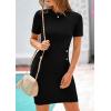 imagePRETTYGARDEN Work Dresses for Women 2025 Summer Business Casual Short Sleeve Formal Sweater Sheath DressBlack