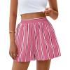 imagePRETTYGARDEN Boxer Shorts for Women 2025 Summer Casual Striped Cotton Pajama Y2K Fashion Lounge Sleep Bottoms with PocketsStriped Pink