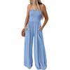 imagePRETTYGARDEN Rompers For Women Summer Dressy Casual One Piece Outfits Spaghetti Strap Wide Leg Beach Jumpsuits With Pockets Light BlueLarge