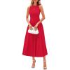 imagePRETTYGARDEN Spring Casual Dresses for Women 2025 Summer Business Work Midi Sleeveless A Line Pleated Cocktail DressRed