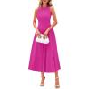 imagePRETTYGARDEN Spring Casual Dresses for Women 2025 Summer Business Work Midi Sleeveless A Line Pleated Cocktail DressRose