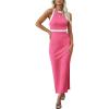 imagePRETTYGARDEN Women Bodycon Midi Dress 2025 Summer Spring Casual Vacation Sundress Fitted Sleeveless Tank DressesZpink