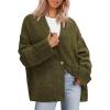 imagePRETTYGARDEN Womens 2025 Oversized Cardigan Sweaters Trendy Chunky Knit Long Sleeve V Neck Button Down Fall Winter OutfitsArmy Green