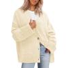 imagePRETTYGARDEN Womens 2025 Oversized Cardigan Sweaters Trendy Chunky Knit Long Sleeve V Neck Button Down Fall Winter OutfitsBeige