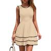 imagePRETTYGARDEN Womens 2025 Summer Sundresses Casual Elegant Sleeveless Flowy Tiered Ruffle A Line Mini Graduation Party DressApricot