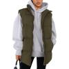 imagePRETTYGARDEN Womens Puffer Jacket Vests 2025 Fall Casual Sleeveless Stand Collar Zip Up Coats Warm Winter OuterwearArmy Green