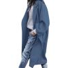 imagePRETTYGARDEN Womens Winter Coats 2025 Trendy Long Sleeve Notch Lapel Button Long Jackets Casual Oversized Vacation OutfitsGrey Blue