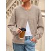 imagePRETTYGARDEN Fall Long Sleeve Cardigans for Women Trendy 2025 Lightweight Button Down Crewneck Loose Knit Sweater ClothesLight Khaki