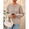 imagePRETTYGARDEN Fall Long Sleeve Cardigans for Women Trendy 2025 Lightweight Button Down Crewneck Loose Knit Sweater ClothesLight Khaki