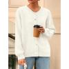 imagePRETTYGARDEN Fall Long Sleeve Cardigans for Women Trendy 2025 Lightweight Button Down Crewneck Loose Knit Sweater ClothesWhite