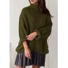 imagePRETTYGARDEN Oversized Sweaters for Women Fall Clothes 2025 Long Sleeve Mock Neck Tops Chunky Knit Pullover Winter ClothingArmy Green