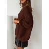 imagePRETTYGARDEN Oversized Sweaters for Women Fall Clothes 2025 Long Sleeve Mock Neck Tops Chunky Knit Pullover Winter ClothingBrown