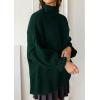 imagePRETTYGARDEN Oversized Sweaters for Women Fall Clothes 2025 Long Sleeve Mock Neck Tops Chunky Knit Pullover Winter ClothingDark Green