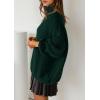 imagePRETTYGARDEN Oversized Sweaters for Women Fall Clothes 2025 Long Sleeve Mock Neck Tops Chunky Knit Pullover Winter ClothingDark Green