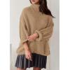 imagePRETTYGARDEN Oversized Sweaters for Women Fall Clothes 2025 Long Sleeve Mock Neck Tops Chunky Knit Pullover Winter ClothingKhaki