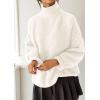 imagePRETTYGARDEN Oversized Sweaters for Women Fall Clothes 2025 Long Sleeve Mock Neck Tops Chunky Knit Pullover Winter ClothingWhite