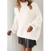 imagePRETTYGARDEN Oversized Sweaters for Women Fall Clothes 2025 Long Sleeve Mock Neck Tops Chunky Knit Pullover Winter ClothingWhite