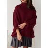 imagePRETTYGARDEN Oversized Sweaters for Women Fall Clothes 2025 Long Sleeve Mock Neck Tops Chunky Knit Pullover Winter ClothingWine Red