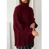 imagePRETTYGARDEN Oversized Sweaters for Women Fall Clothes 2025 Long Sleeve Mock Neck Tops Chunky Knit Pullover Winter ClothingWine Red