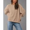 imagePRETTYGARDEN Oversized Sweatshirt for Women 2025 Fashion Crewneck Long Sleeve Pullover Waffle Knit Tops Fall Trendy ClothesApricot