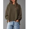 imagePRETTYGARDEN Oversized Sweatshirt for Women 2025 Fashion Crewneck Long Sleeve Pullover Waffle Knit Tops Fall Trendy ClothesArmy Green