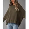 imagePRETTYGARDEN Oversized Sweatshirt for Women 2025 Fashion Crewneck Long Sleeve Pullover Waffle Knit Tops Fall Trendy ClothesArmy Green