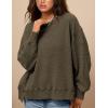 imagePRETTYGARDEN Oversized Sweatshirt for Women 2025 Fashion Crewneck Long Sleeve Pullover Waffle Knit Tops Fall Trendy ClothesArmy Green