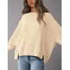 imagePRETTYGARDEN Oversized Sweatshirt for Women 2025 Fashion Crewneck Long Sleeve Pullover Waffle Knit Tops Fall Trendy ClothesBeige