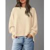 imagePRETTYGARDEN Oversized Sweatshirt for Women 2025 Fashion Crewneck Long Sleeve Pullover Waffle Knit Tops Fall Trendy ClothesBeige