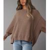 imagePRETTYGARDEN Oversized Sweatshirt for Women 2025 Fashion Crewneck Long Sleeve Pullover Waffle Knit Tops Fall Trendy ClothesBrown